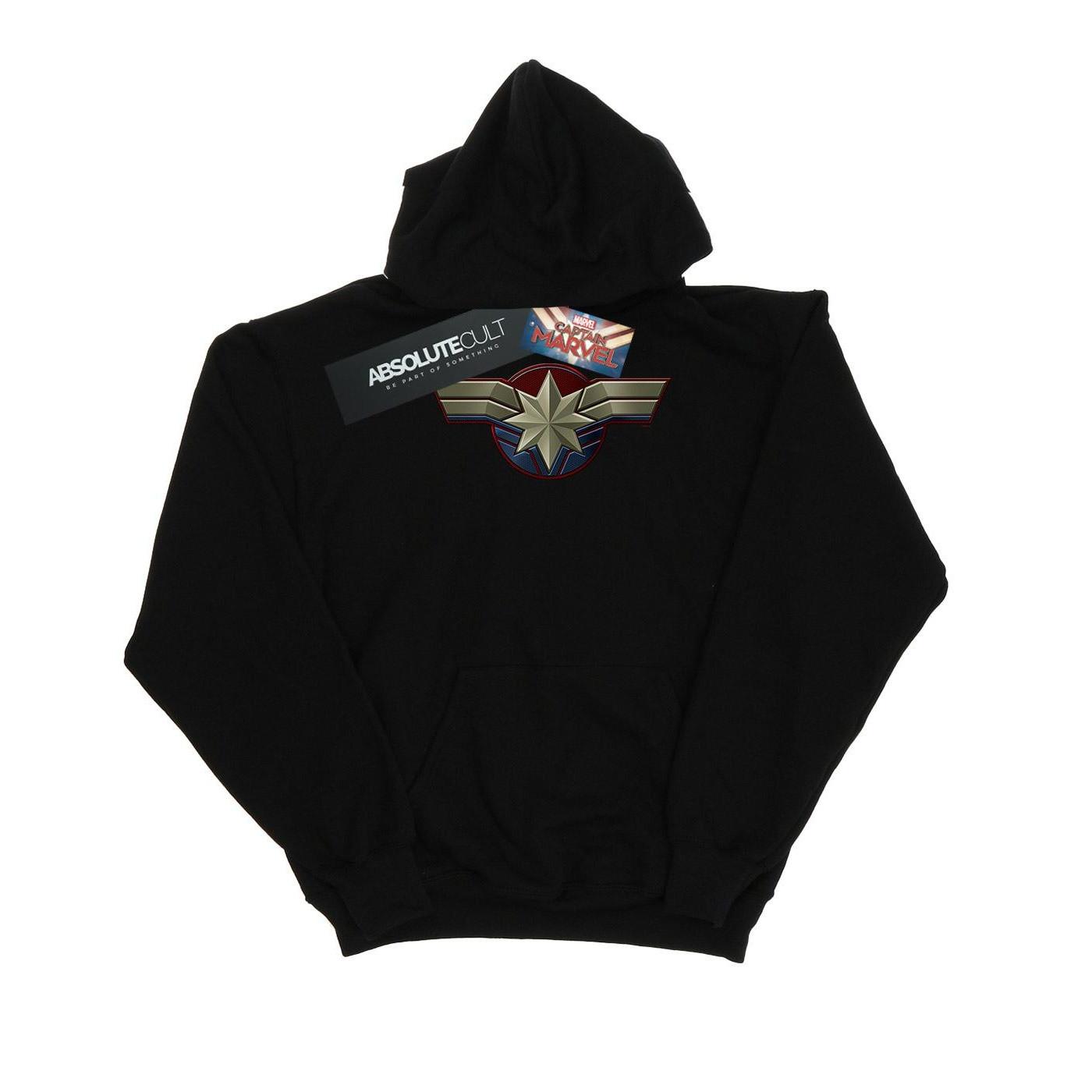 Image of Captain Chest Emblem Kapuzenpullover Mädchen Schwarz 152-158