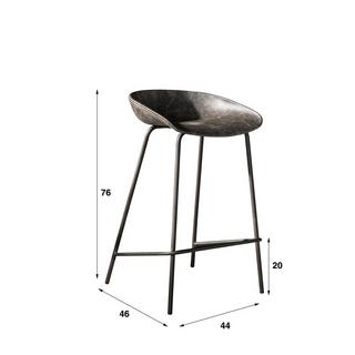 mutoni Tabouret de bar Ergo PU gris  