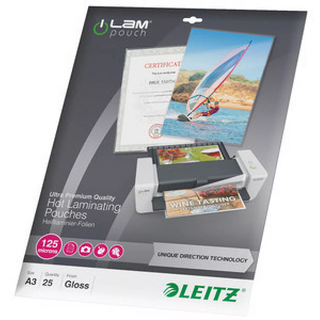 Leitz 7489 Laminate sheet A3 125 micron glossy 25 pcs pack