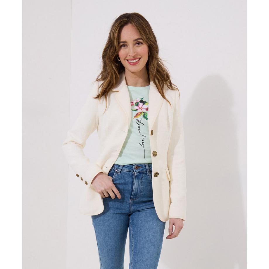 Joe Browns Veste Col Rond Patte de Boutonnage  