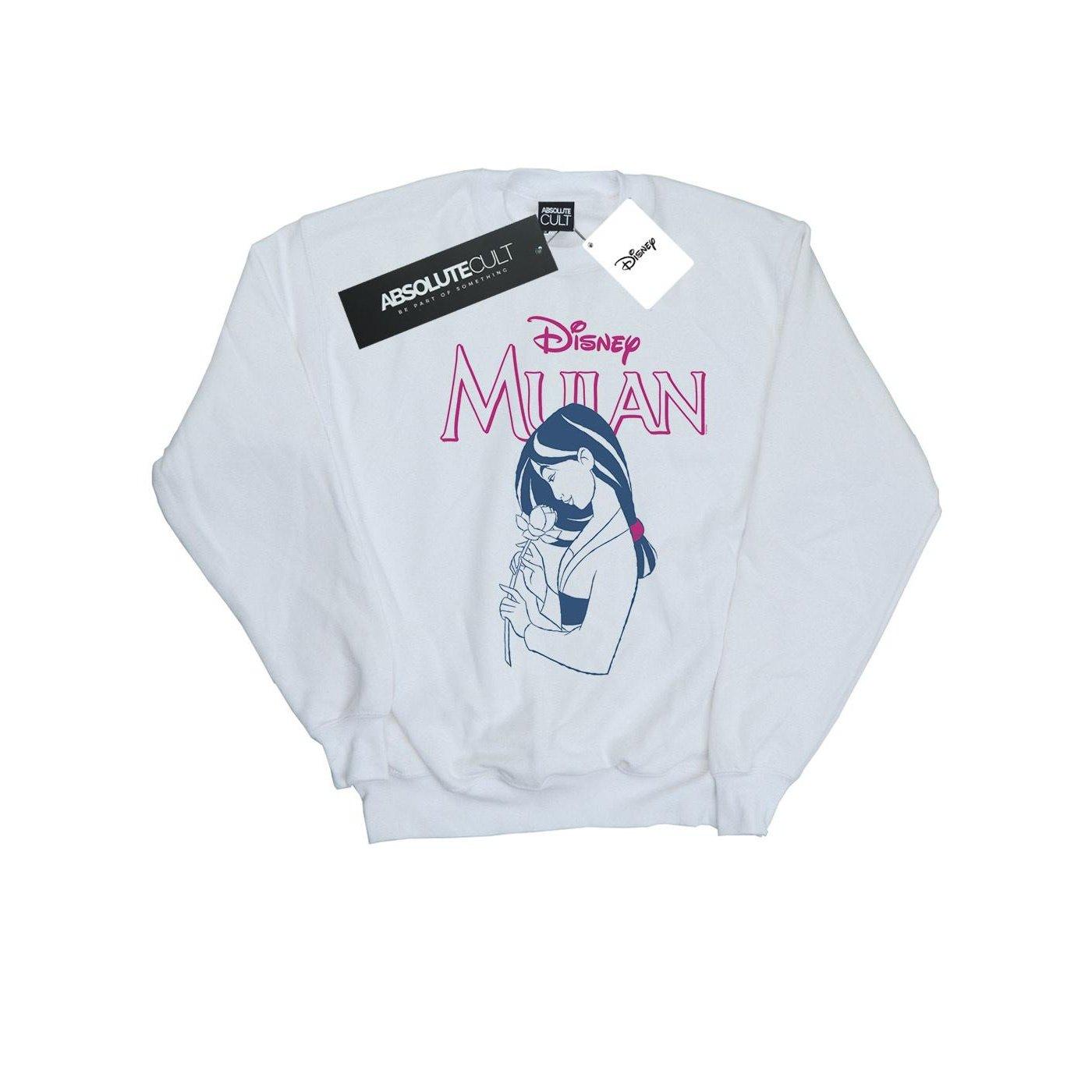 Image of Mulan Magnolia Line Sweatshirt Unisex Weiss 128