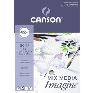 CANSON CANSON Imagine Zeichenpapierblöcke A4 200006008 200g, weiss 50 Blatt  