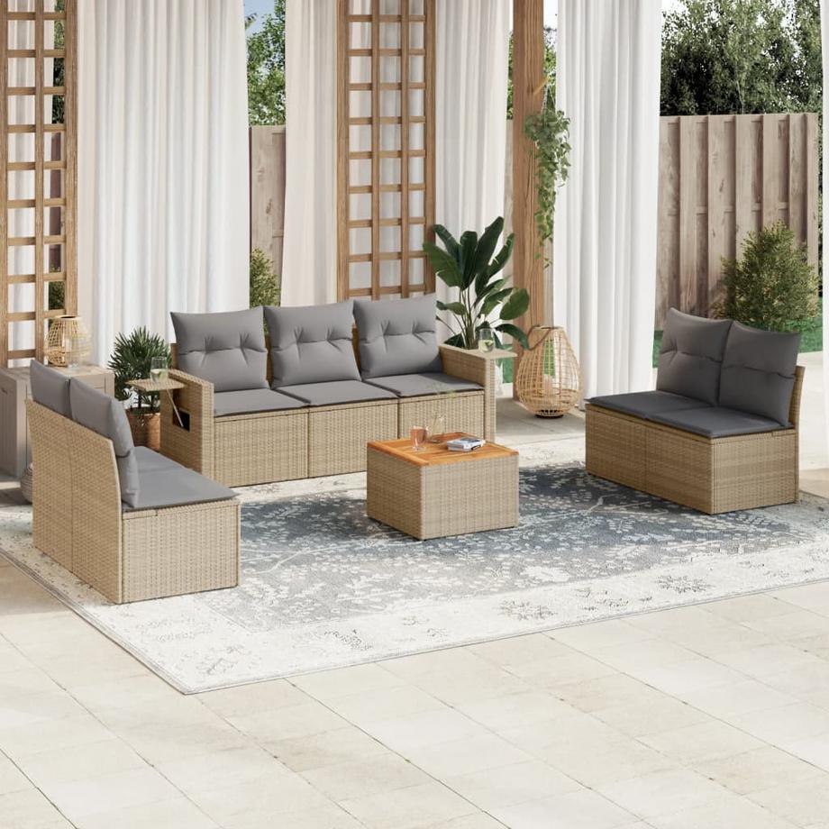 VidaXL Ensemble de canapés de jardin rotin synthétique  