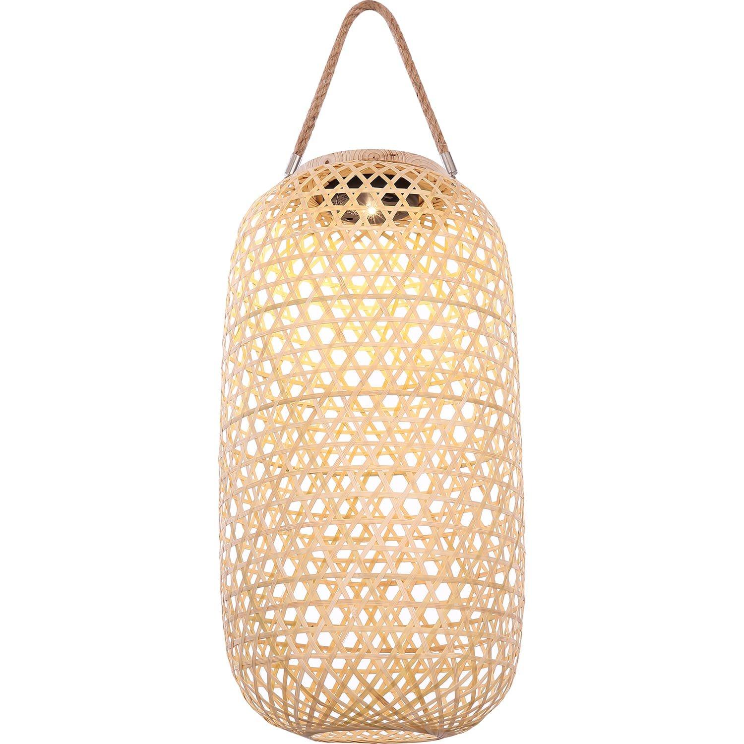 mutoni Lampe solaire en bambou naturel 1xLED  