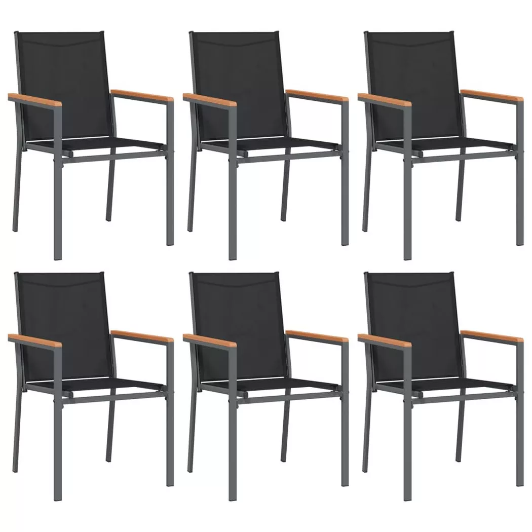 VidaXL - sedia da giardino Acciaio, One Size, Nero