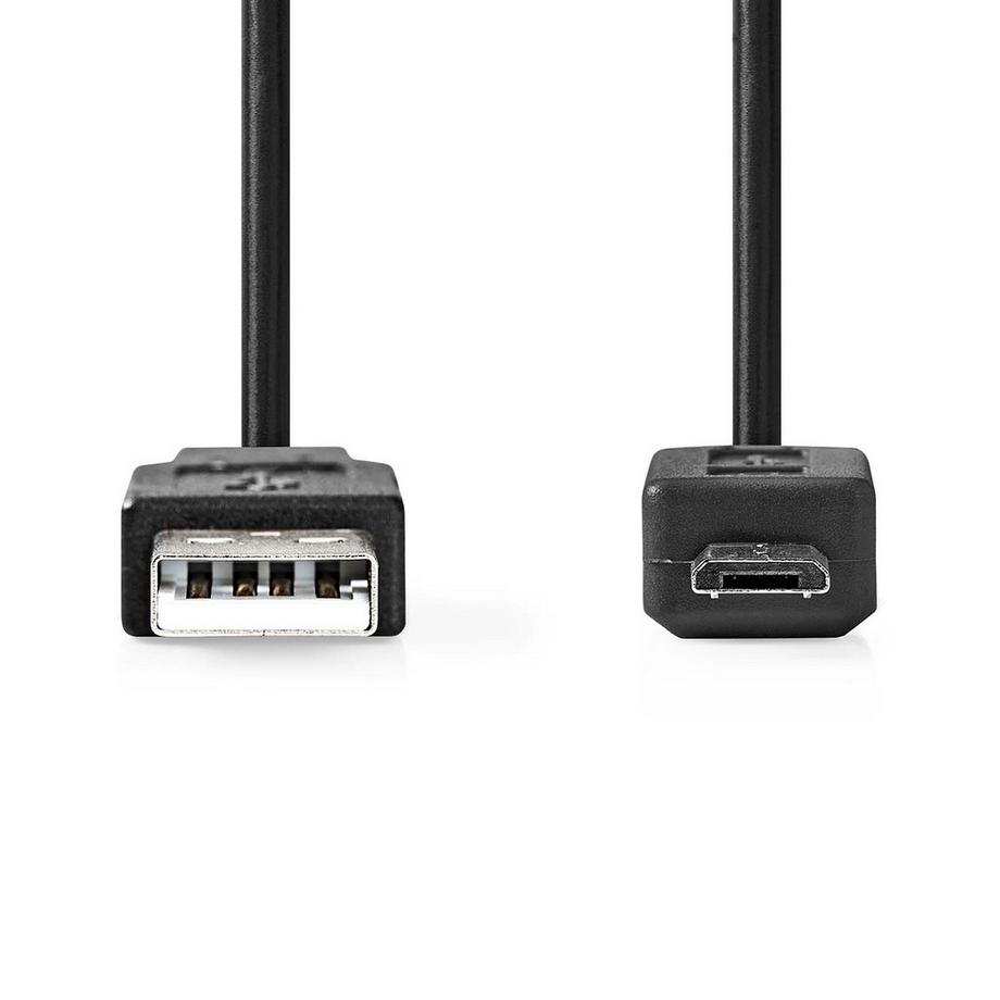 Nedis  Cavo USB | USB 2.0 | USB-A Maschio | USB Micro-B Maschio | 480 Mbps | Nichelato | 1,00 m | Rotondo | PVC | Nero | Scatola 