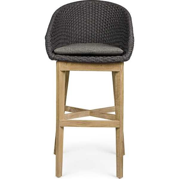 mutoni Tabouret de bar de jardin Coachella avec coussins anthracite  