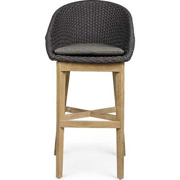 Tabouret de bar de jardin Coachella avec coussins anthracite