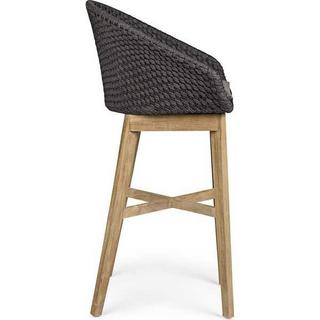 mutoni Tabouret de bar de jardin Coachella avec coussins anthracite  