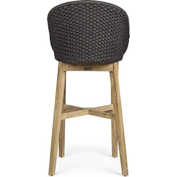 mutoni Tabouret de bar de jardin Coachella avec coussins anthracite  