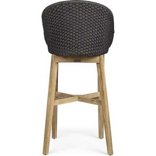 mutoni Tabouret de bar de jardin Coachella avec coussins anthracite  