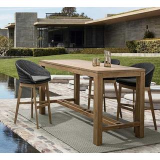 mutoni Tabouret de bar de jardin Coachella avec coussins anthracite  