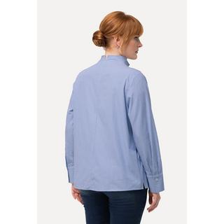 Ulla Popken  Blusa a righe con scollo montante e maniche lunghe 