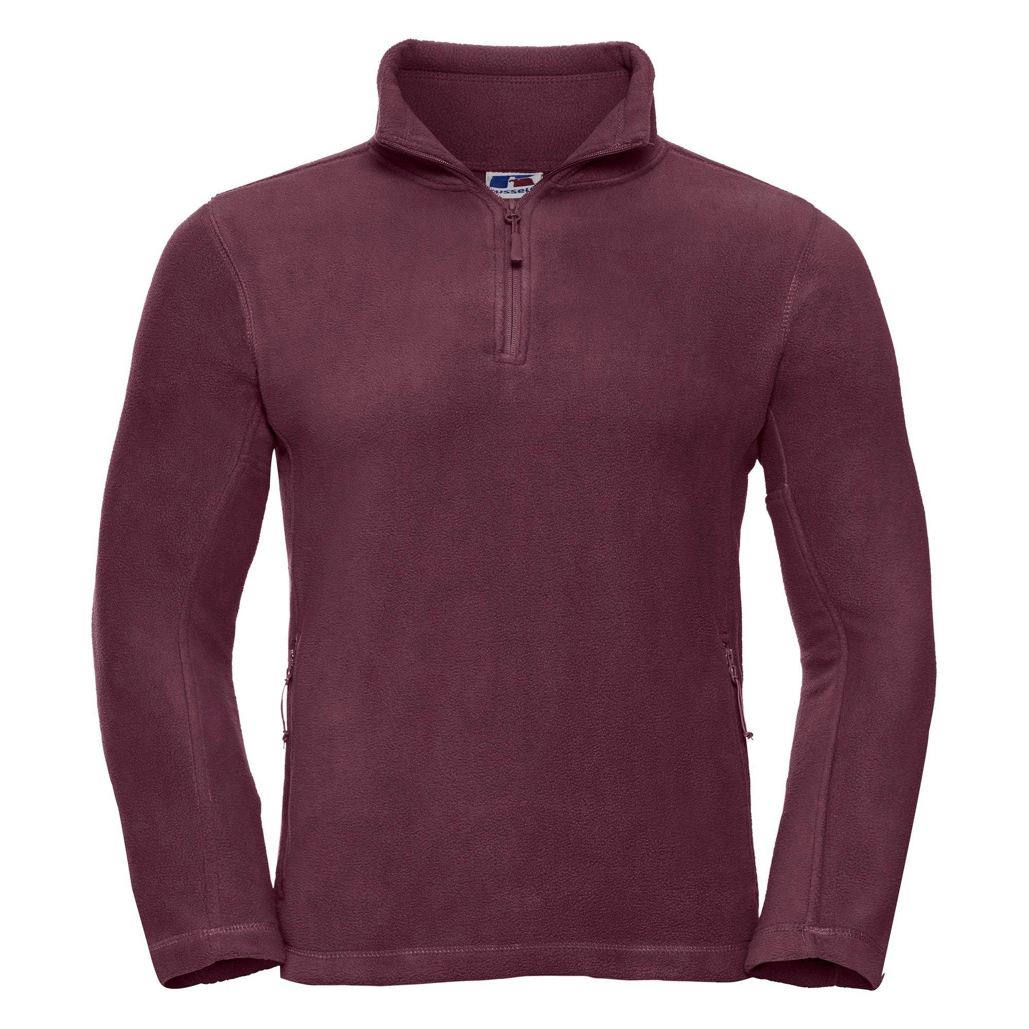 Image of Outdoor Fleecepullover Mit Reißverschluss Am Kragen Herren Weinrot XXL