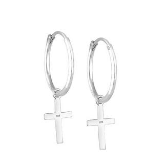 Elli  Boucles d'Oreilles Créoles Croix 