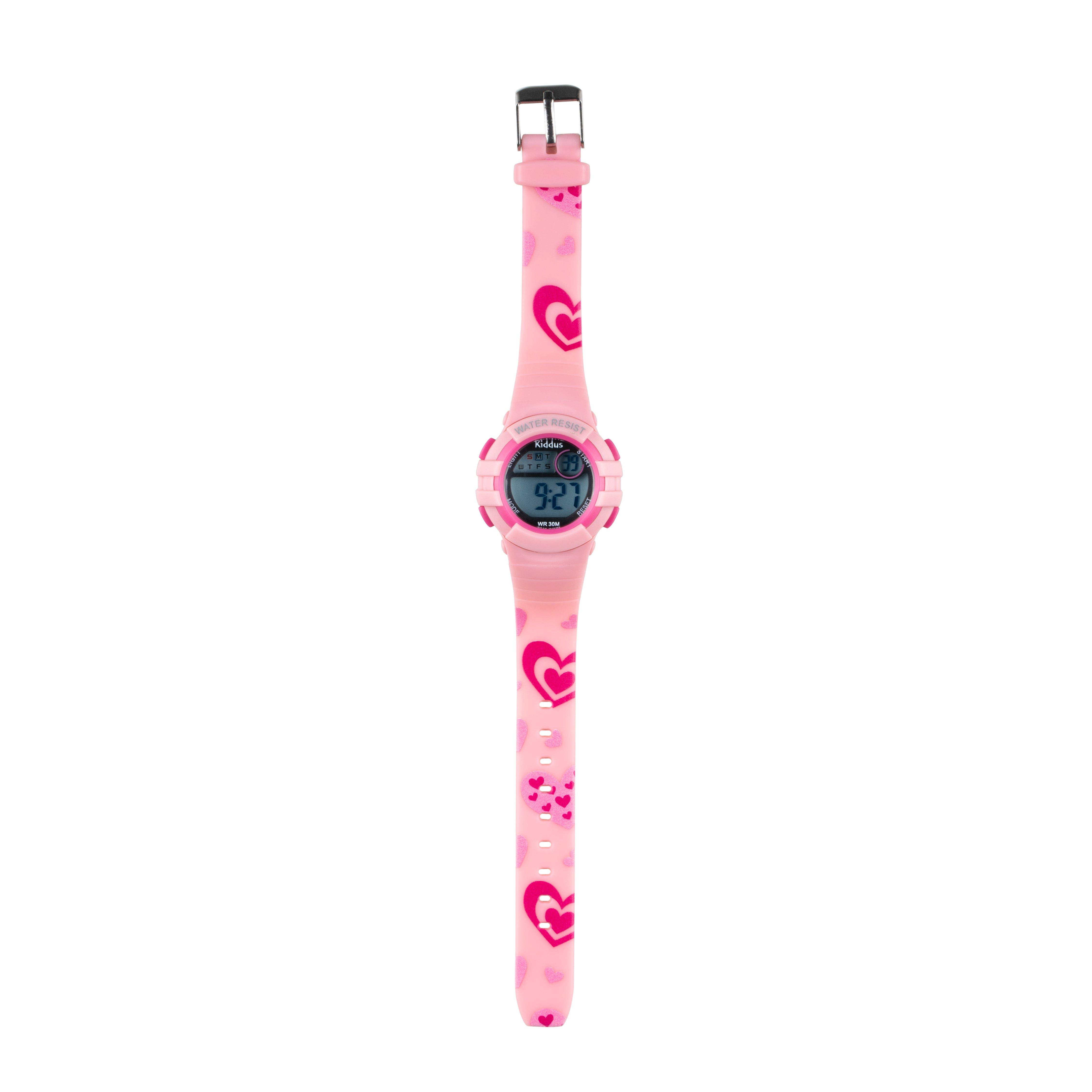 Kiddus  DIGITAL WATCH 30 Ã Pink Hearts Kinderuhr 