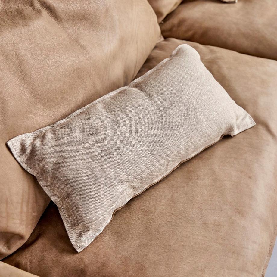 Tikamoon Canapé en chêne massif et cuir Cheyenne, 3 places Woodnest  