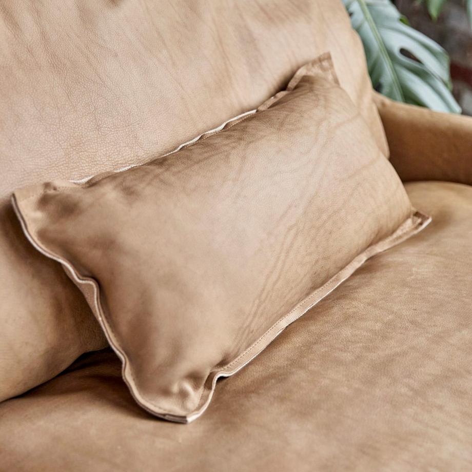 Tikamoon Canapé en chêne massif et cuir Cheyenne, 3 places Woodnest  