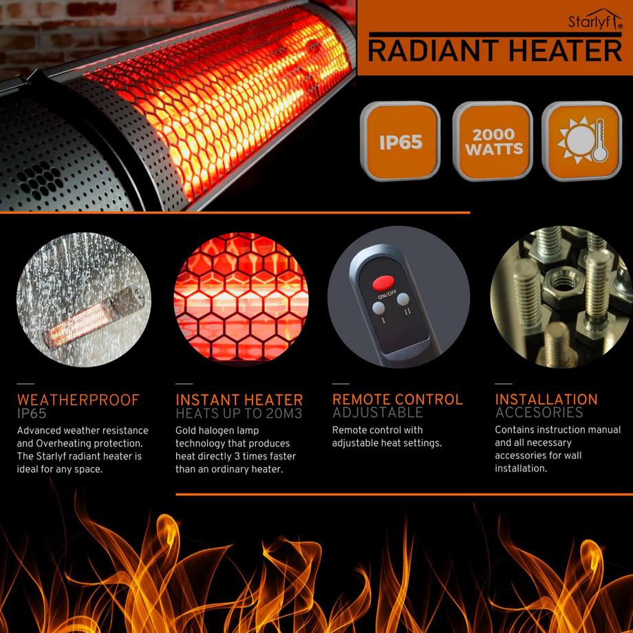 STARLYF Radiant Heater-Radiateurs radiants pour espaces extérieurs  