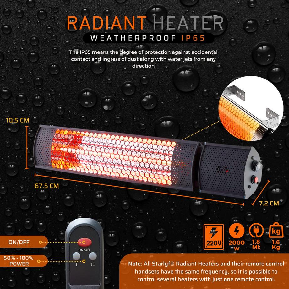 STARLYF Radiant Heater-Radiateurs radiants pour espaces extérieurs  