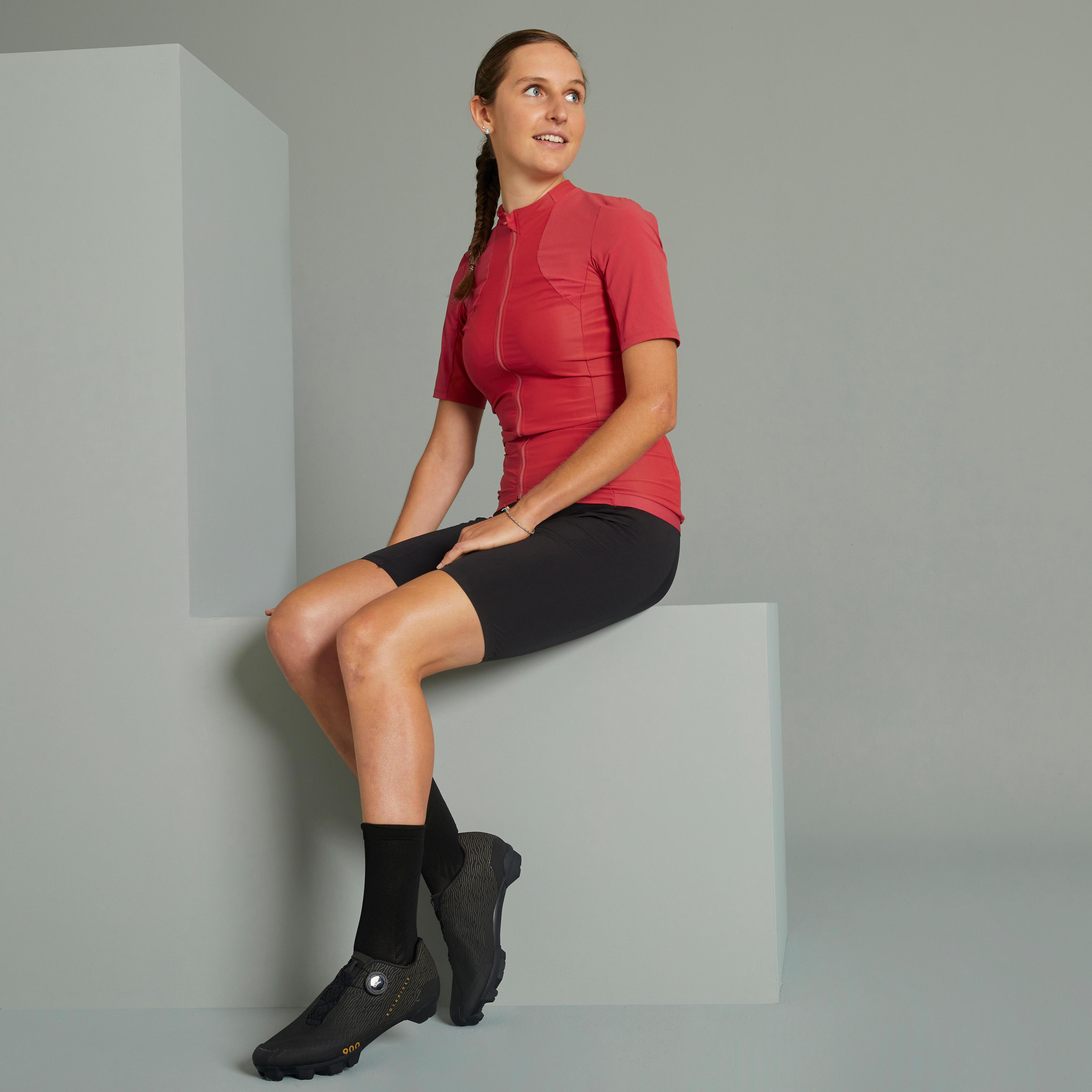 ROCKRIDER  Maillot manches courtes femme ajusté polyester 