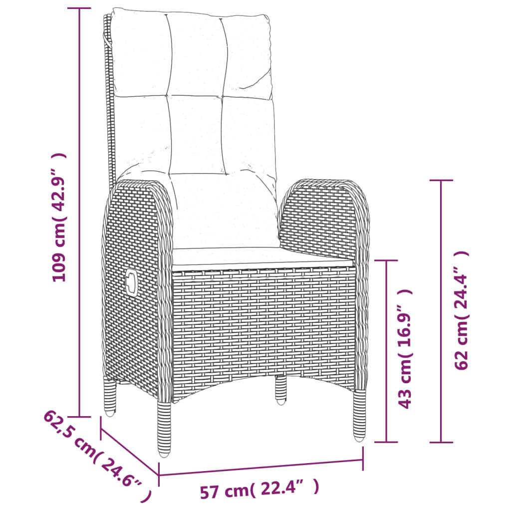 VidaXL set da pranzo da giardino Polirattan  