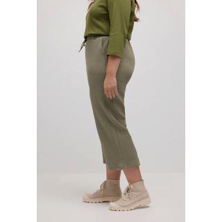 Ulla Popken  Culottes in cotone biologico con taglio della gamba ampio e cintura comfort 