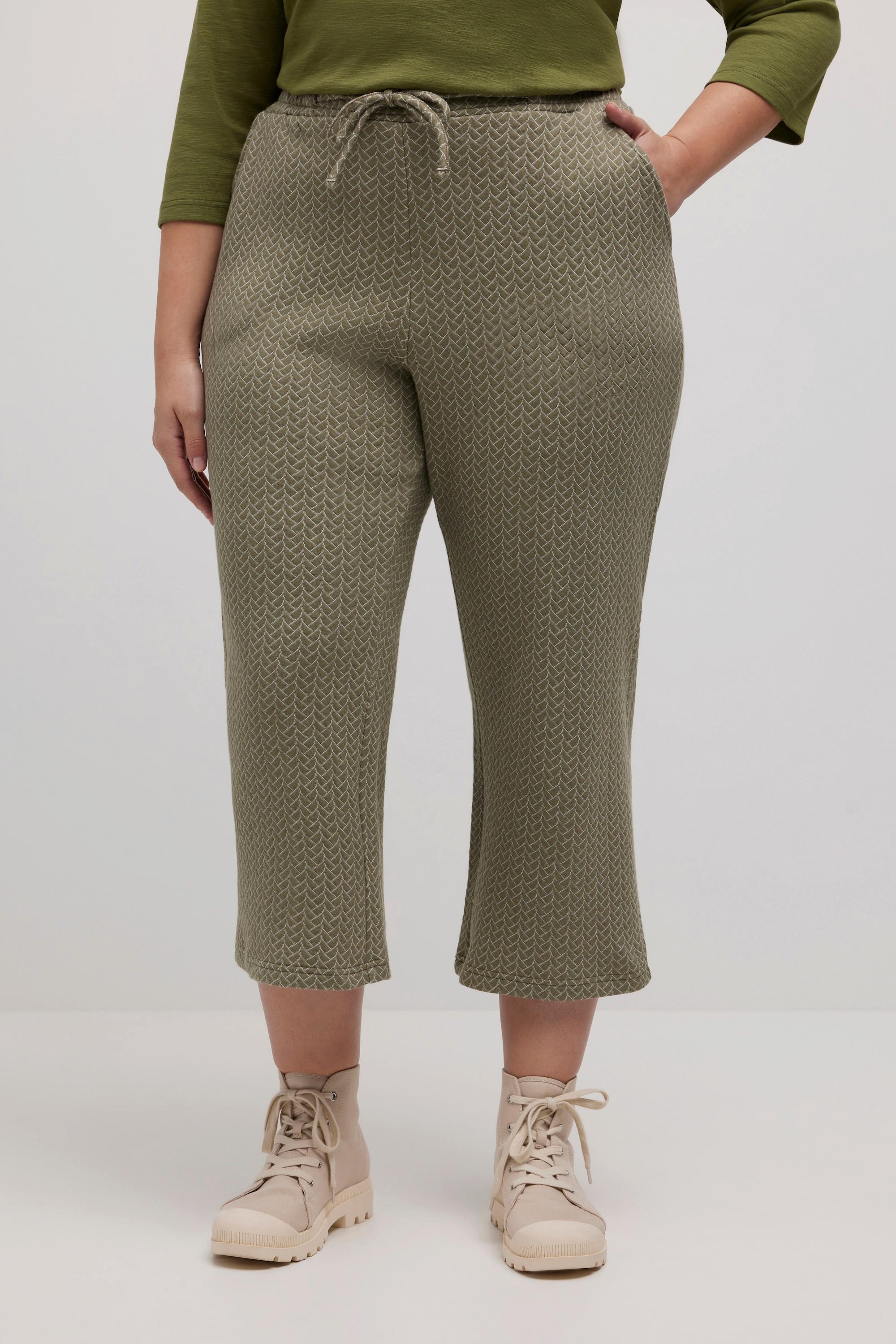 Ulla Popken  Culottes in cotone biologico con taglio della gamba ampio e cintura comfort 