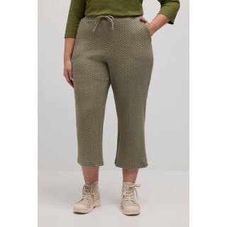 Ulla Popken  Culottes in cotone biologico con taglio della gamba ampio e cintura comfort 