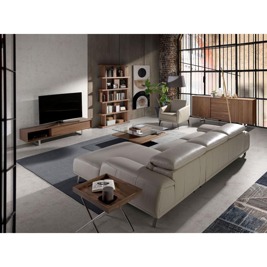 ANGEL CERDA Poltrona in pelle grigio taupe  