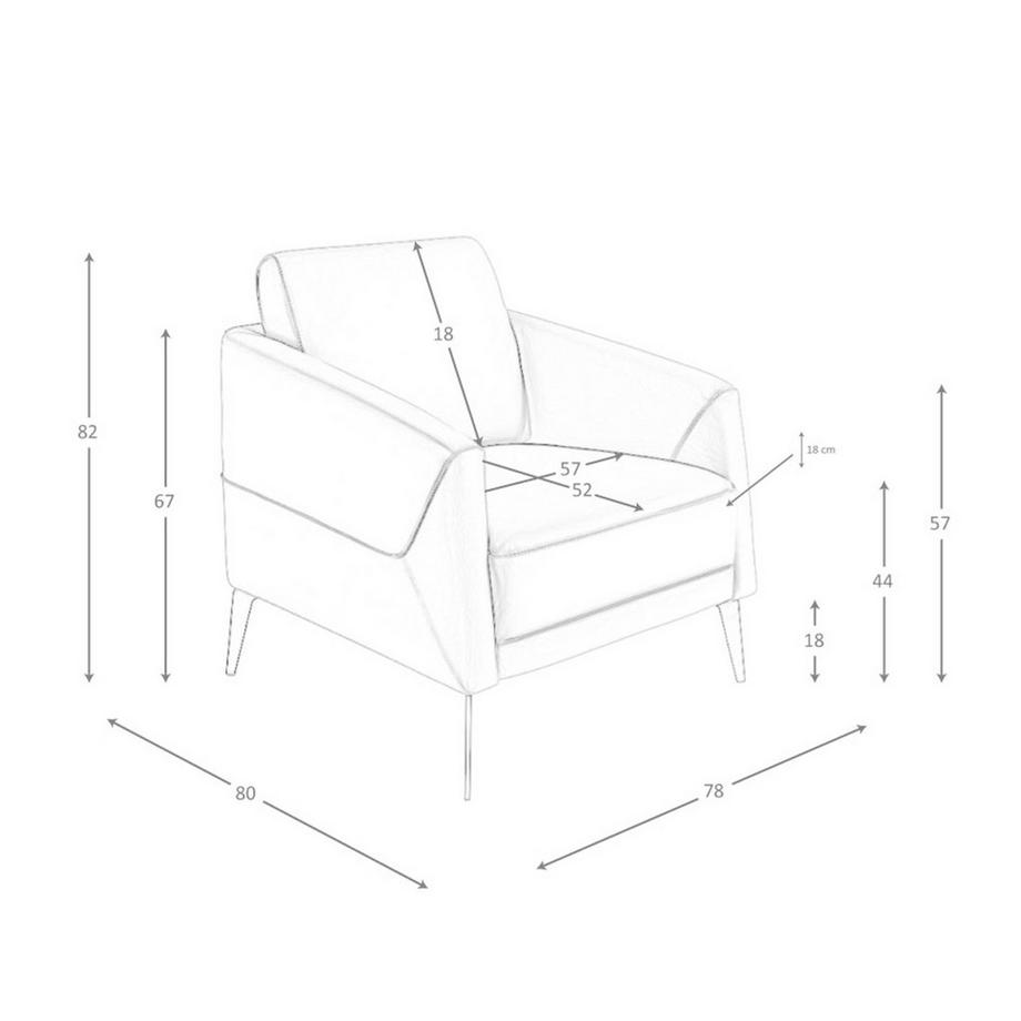 ANGEL CERDA Poltrona in pelle grigio taupe  