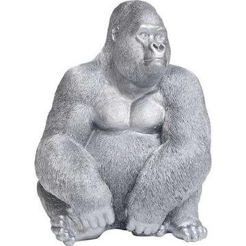 Figura decorativa Monkey Gorilla Side XL argento opaco