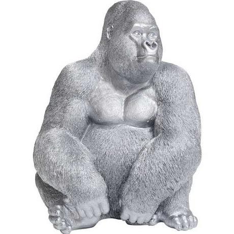 KARE Design Figurine déco Monkey Gorilla Side XL argent mat  