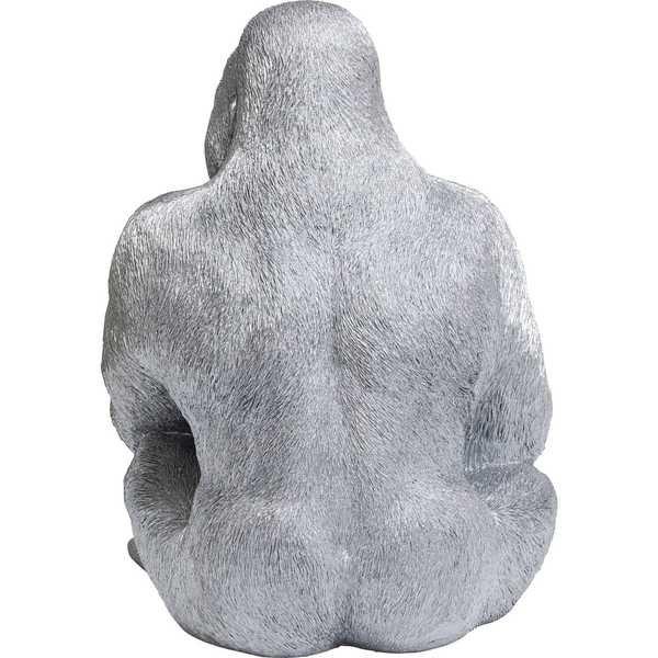 KARE Design Deko Figur Monkey Gorilla Side XL Silber Matt  