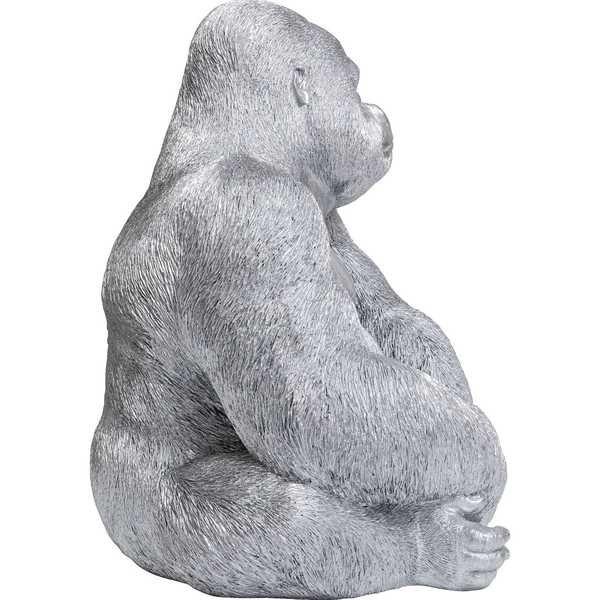 KARE Design Figurine déco Monkey Gorilla Side XL argent mat  