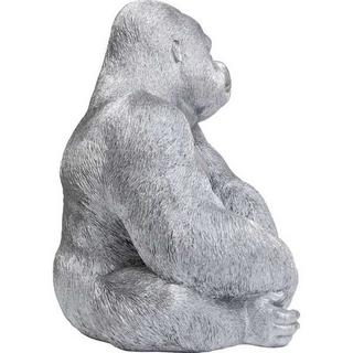 KARE Design Deko Figur Monkey Gorilla Side XL Silber Matt  