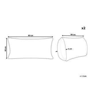 Beliani Lot de 2 oreillers en Coton ciré PELISTER  