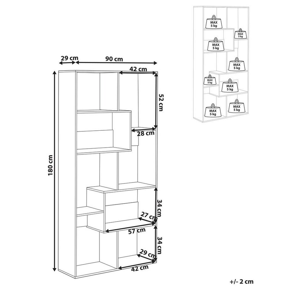 Beliani Libreria a 6 ripiani en Pannello di fibre (LDF) Scandinavo CHATEH  