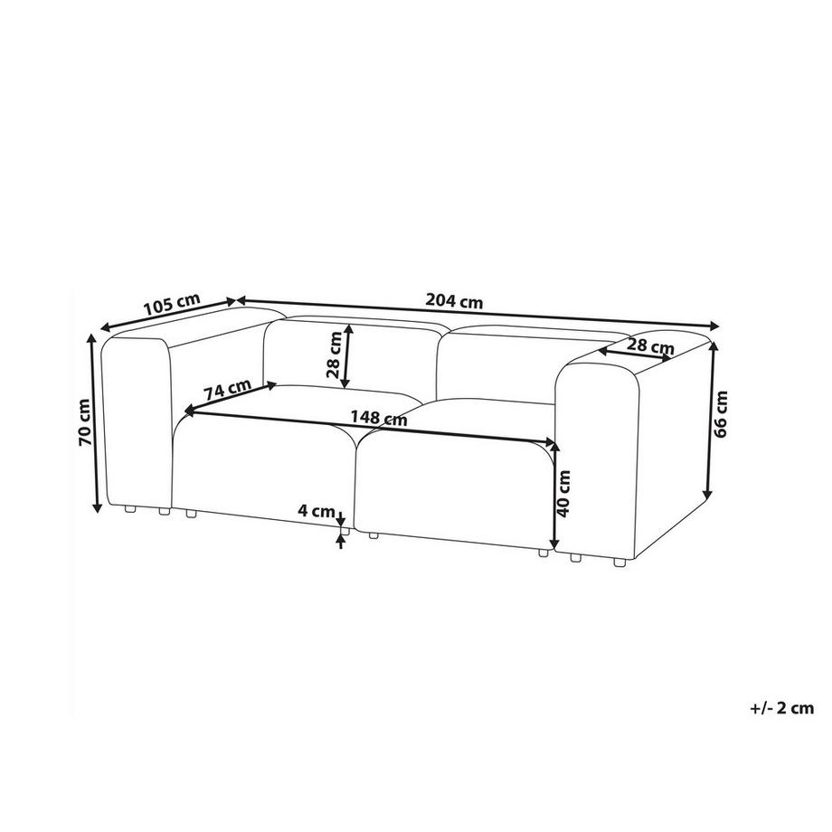 Beliani 2 Sitzer Sofa aus Cord Modern FALSTERBO  