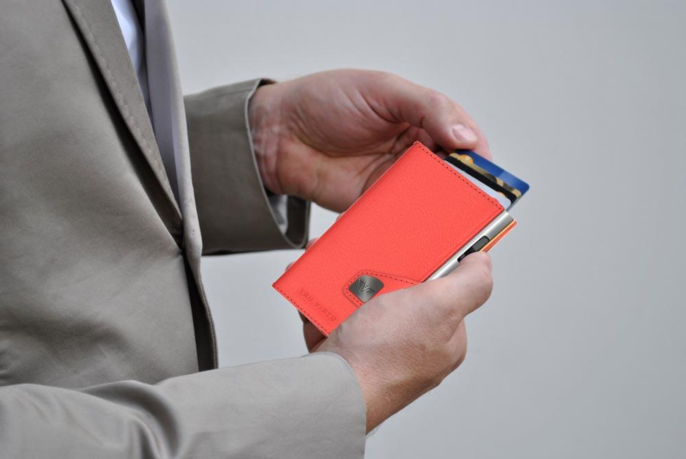 Tru Virtu Click & Slide Vegan Bio Apple Coral/Silber Portefeuille  