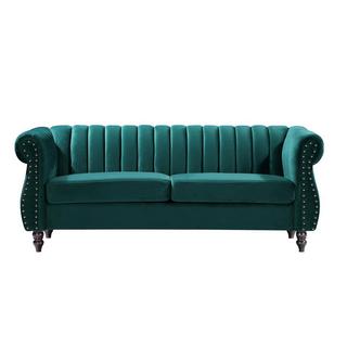 Vente-unique Chesterfield-Sofa - 3-Sitzer - Samt - Smaragdgrün - TRUMBO  