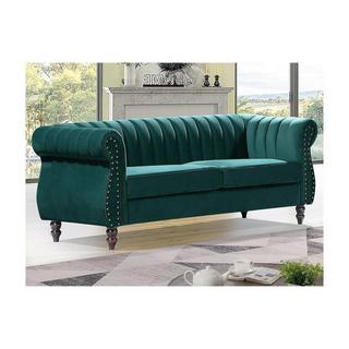 Vente-unique Chesterfield-Sofa - 3-Sitzer - Samt - Smaragdgrün - TRUMBO  