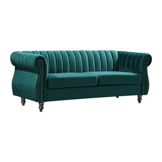 Vente-unique Chesterfield-Sofa - 3-Sitzer - Samt - Smaragdgrün - TRUMBO  