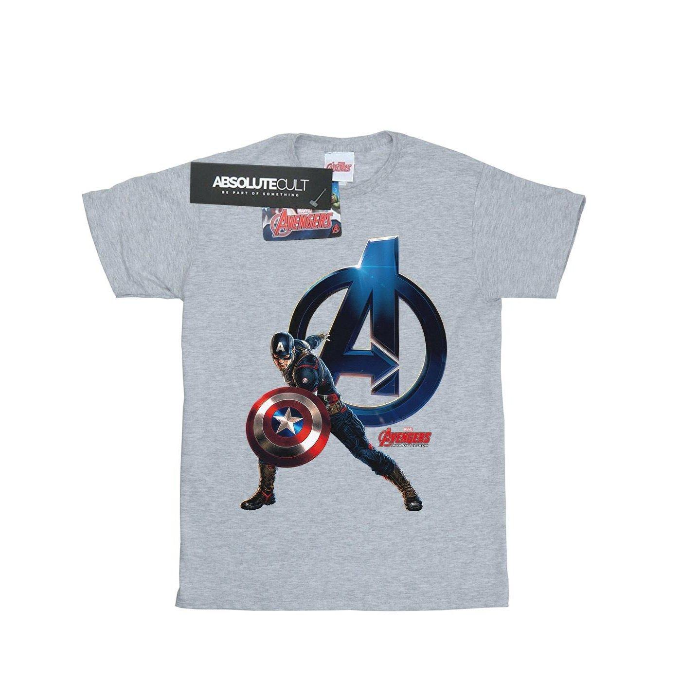 Image of Captain America Pose Tshirt Herren Grau L