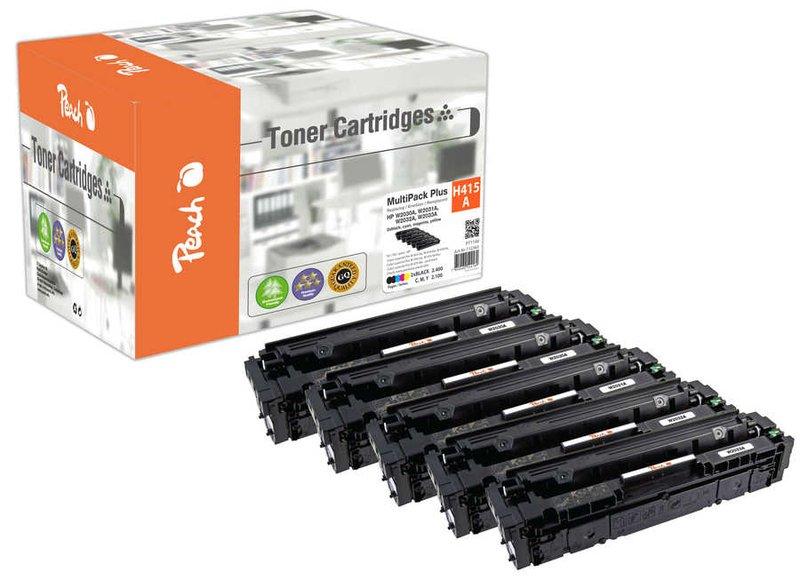 Peach  PT1140 CARTUCCIA TONER 5 PZ COMPATIBILE NERO, CIANO, MAGENTA, GIALLO 