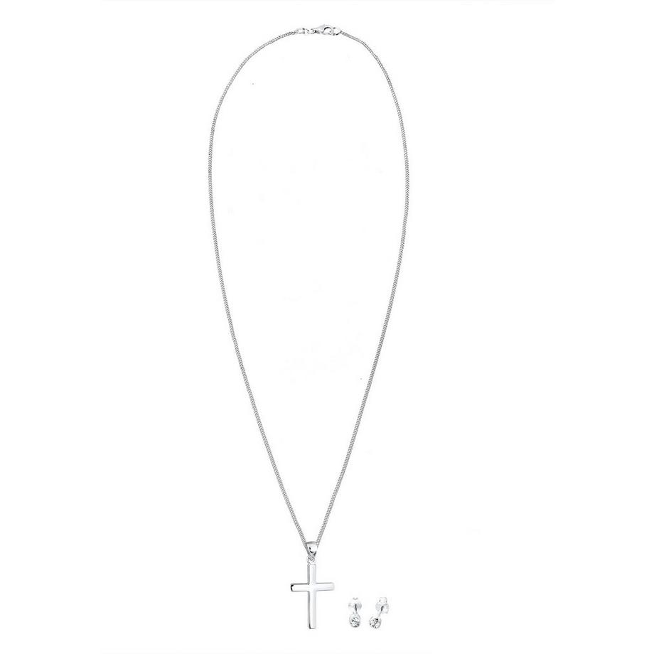 Elli  Schmuckset Kreuz Anhänger Stecker 