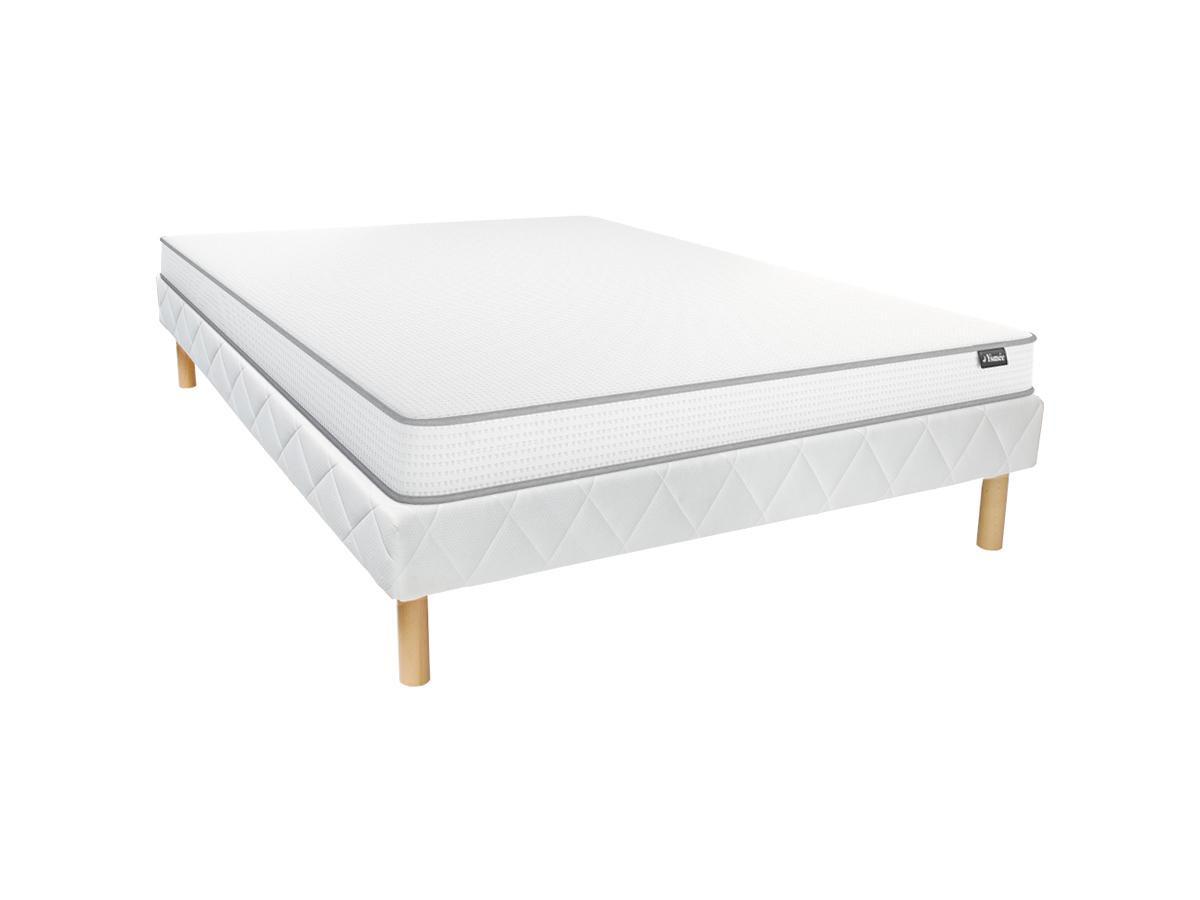 Image of Set aus Bettgestell + Schaumstoffmatratze - 140 x 190 cm - Stärke 12 cm - ASTYANAX von YSMÉE Set aus Bettgestell + Schaumstoffmatratze - 140 x 190 cm - Stärke 12 cm - ASTYANAX von YSMÉE