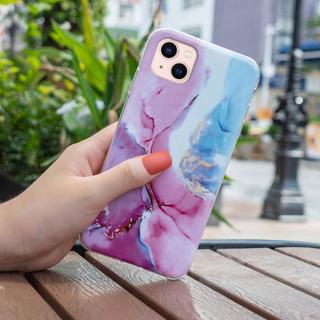 Cover-Discount  iPhone 14 Plus - Custodia in gomma Pink Marble 