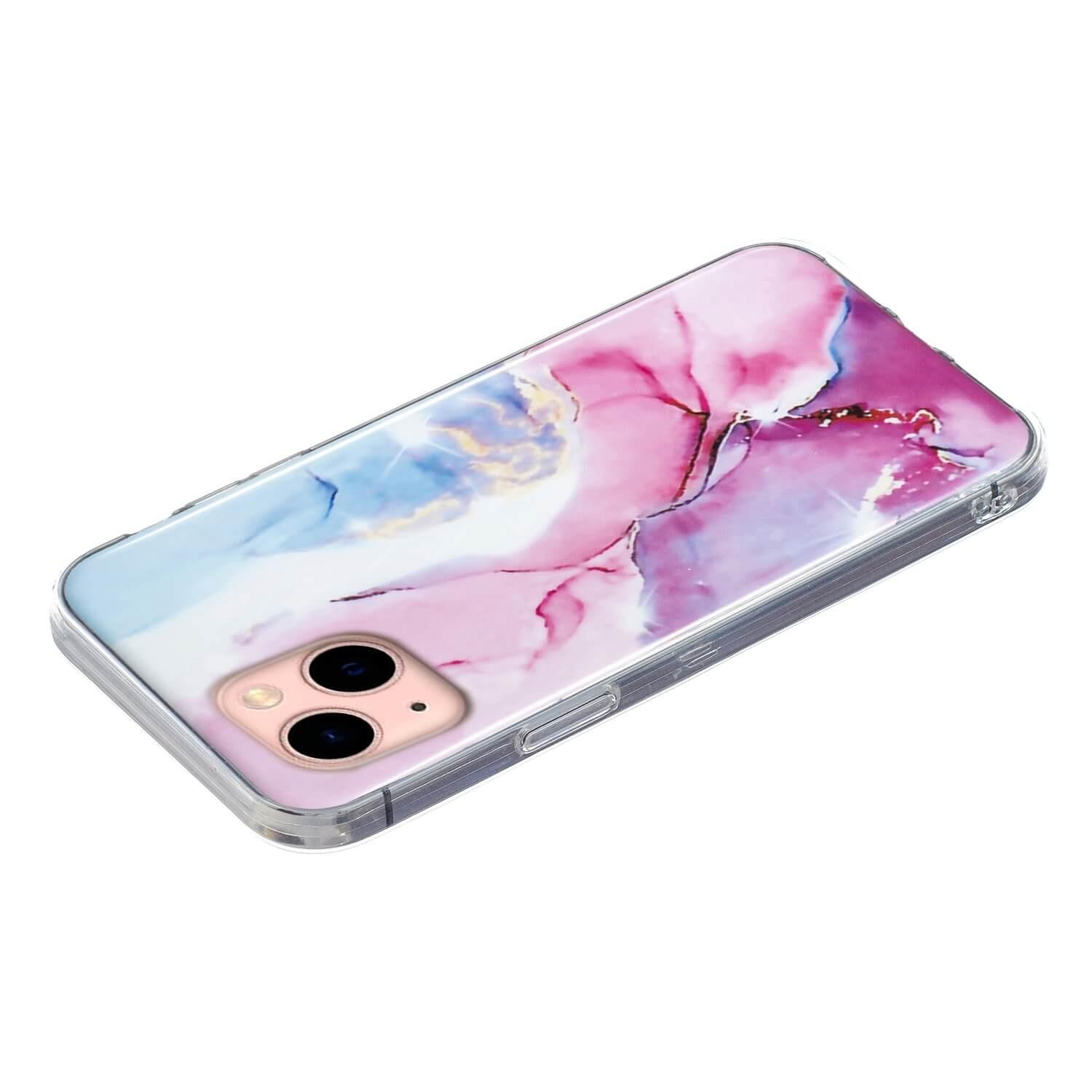 Cover-Discount  iPhone 14 Plus - Custodia in gomma Pink Marble 