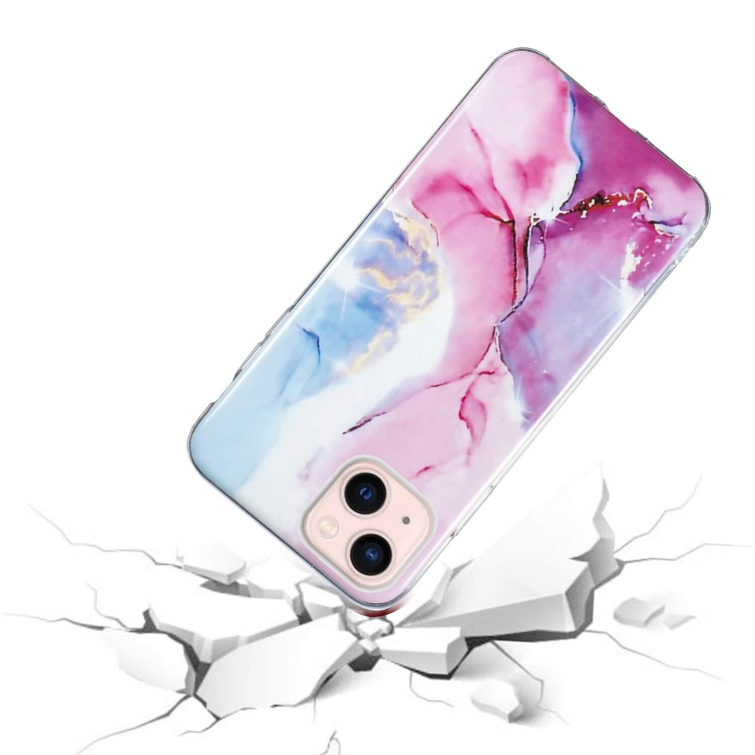 Cover-Discount  iPhone 14 Plus - Custodia in gomma Pink Marble 